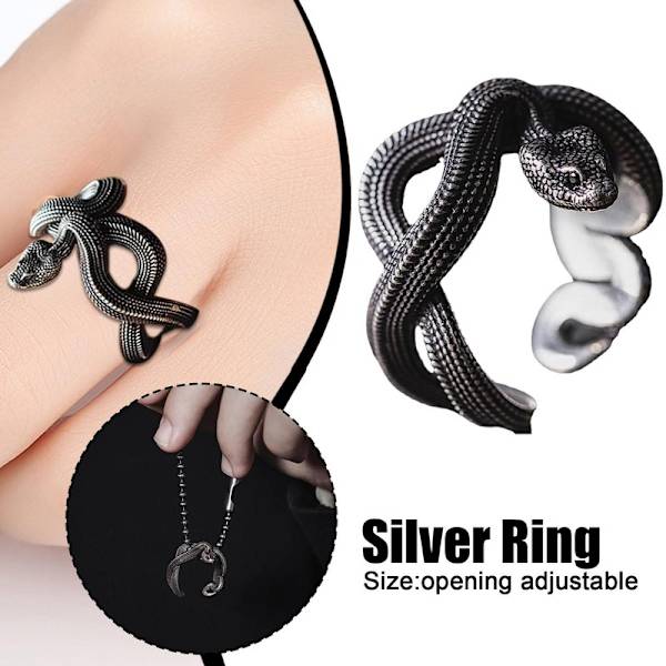 Mode Silver Orm Smycken Gåva Kvinnor/Män Fest 6-10 Sz N4H3HOT