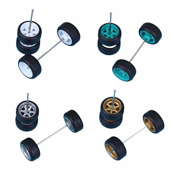 Anpassade Alloy 1:64-ekrar, hjul och däck, Real Riders-gummi för Hot Wheels W6F3 blue onesize