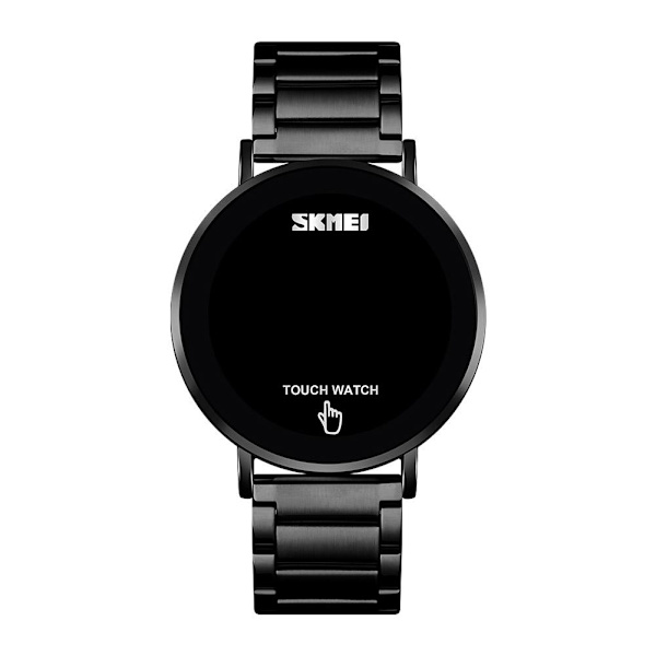 Skmei 1550 LED Klocka Enkel Modeklocka Stålarmband Vattentät Klocka Digital Display T9H2 Black One size