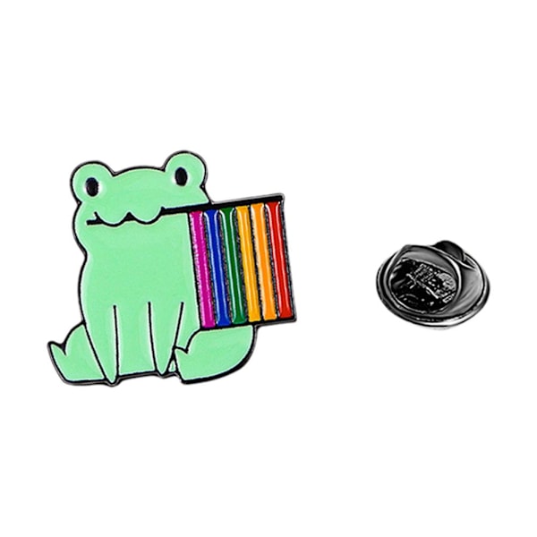 LGBT Pride Regnbågsflagga Groda Design Liten Emalj Lapel Nål style2 onesize