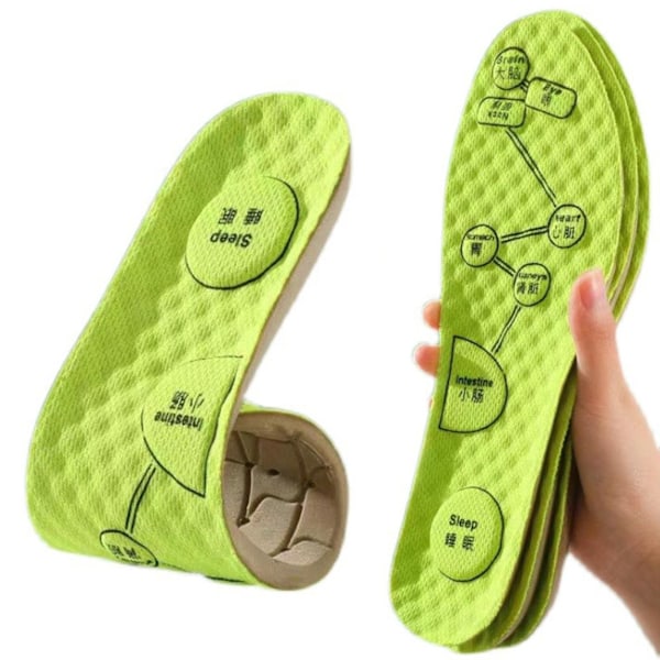 Akupressurmassage Insoles för män/kvinnor Skoplattor Fot andningsbar ört 2023 Green 35