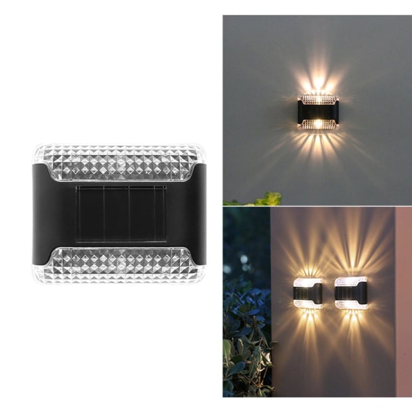 1/4 STK SUPER LJUS SOLDRIVNA DÖRR Staket VÄGGBELYSNING LED OUT blackA white light 4pcs