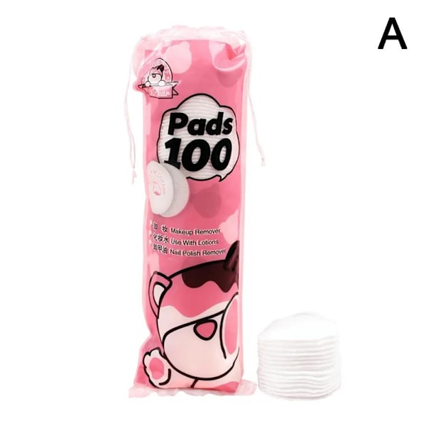 Smink Kosmetiska Bomullsrondeller Torkdukar Nagelkonst Tillbehör Mjuka Rondeller Verktyg Rengöring Ansikte G0k1 pink 100pcs