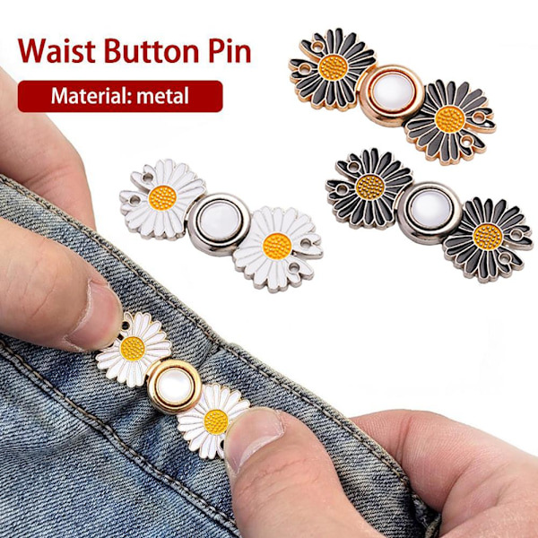 Byxor Metallspänne Fixerat Åtdragning För Kjol Byxor Jeans Justera sliver +black one-size
