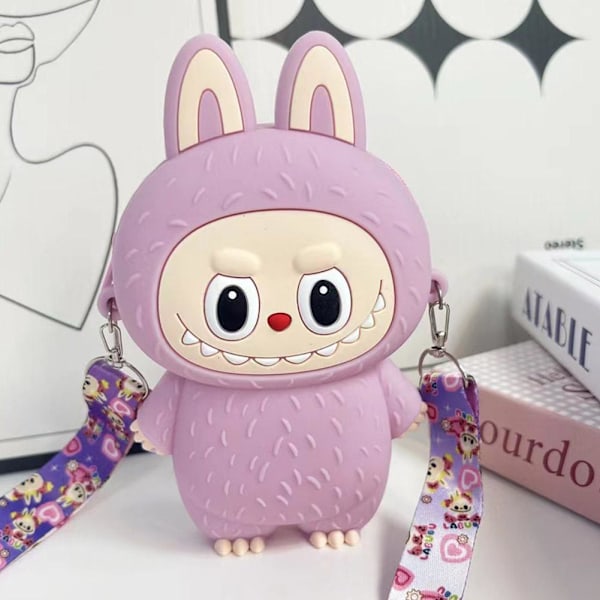 Labubu Barns Myntbörs Tecknad Silikon Student Silikonväska Barns V6v8 Pink One size