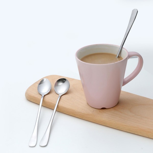 Rostfritt Stål Tesked Lång Omrörarsked Kaffesked Kök biting spoon silver One-size
