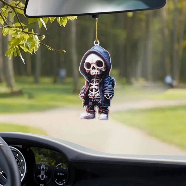 Akryl skelettfigurer bilhängande prydnad backspegel P H one size