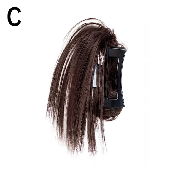 Hästsvansperuk för kvinnor, fluffig, slarvig, vindblåst darkbrown 30cm