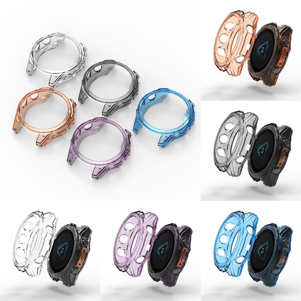  Bärbart skyddande klockfodral trendigt för Garmin Fenix ​​​​8 transparent 43mm