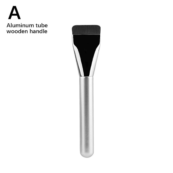 Kosmetisk Smink Platt Huvud Foundation Rouge Bronzer Kontur Concealer Borste V0A1 sliverB rubber handle