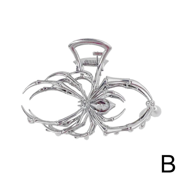Spindelhårklämmor, Metall Spindelhårklämmor för Kvinnor, Halksäkra Silvery One size