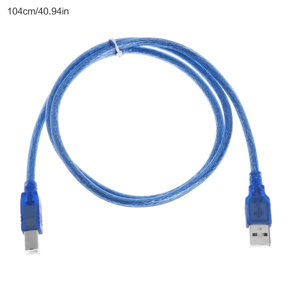 High Speed Transparent Blue USB 2.0 skrivarkabel Typ A hane till typ B hane Dua 1M