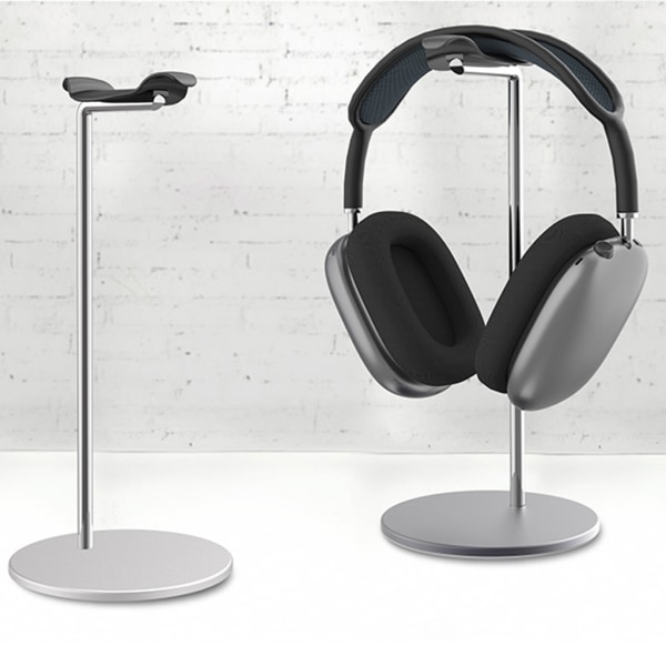 Unisex hörlursställ Headsethållare Hörlursställ Nackstöd Headset Bordsställ Solid bas för med aluminiumstöd Black