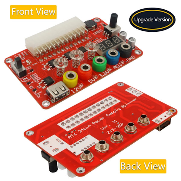 ATX Power Supply Breakout Board för elektronisk komponent justerbar spänningsknopp