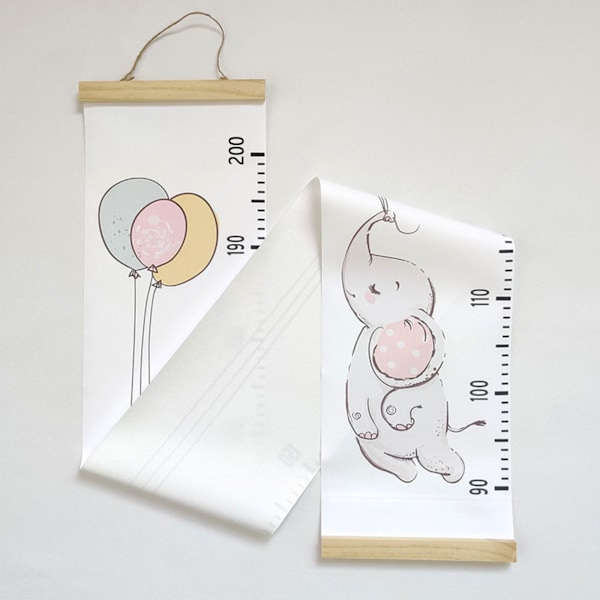 Nordic Children Height Linjal Hängande tillväxtdiagram Kids Growth Measuring Linjal null - Elephant balloon