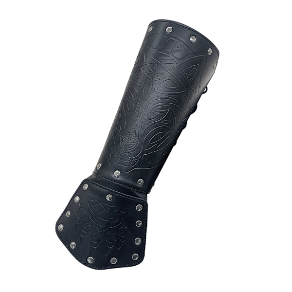 Justerbare middelalderske pregede armbeskyttere vintage imitert skinn ridder armhansker viking armbånd lær armbeskyttere