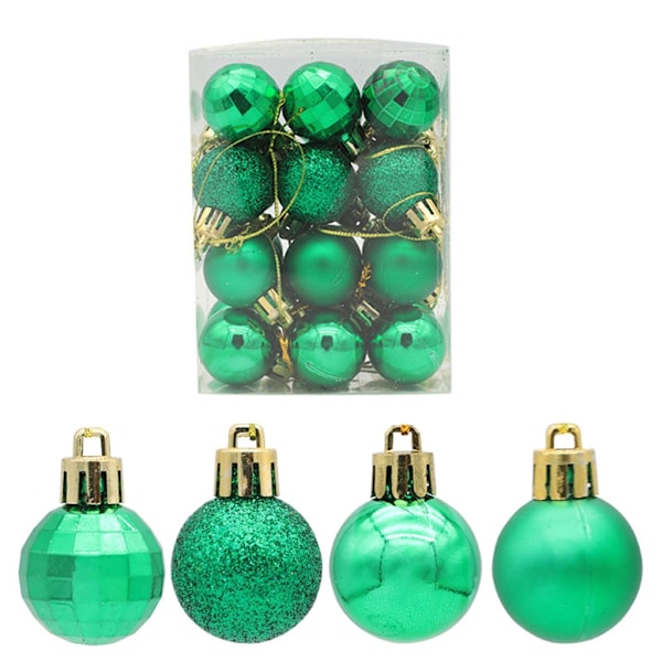 24 st Julgranskulor Dekorationer Ornament Okrossbara Julgranshängen för Högtidsbröllopsdekor Nyårspresenter