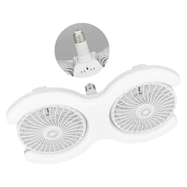 Plassbesparende dobbelthodevifte LED-lys Støysvak motor LED-takvifte med lys