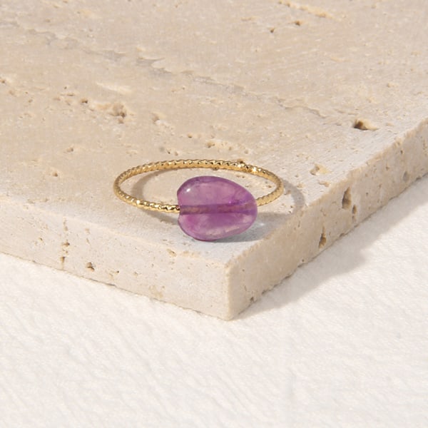 8 delar Chakra Kristallring Healing Ring Kristall Ädelsten Ring Oregelbunden Crystal Stone Ring för kvinnor Girl Smycken Present