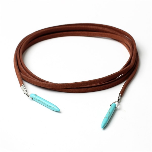 Fashion Choker Halskæde Charm Lang Reb Krave Sort Brun Farve Læder Velour Strimmel Choker Smykker til Kvinder Piger