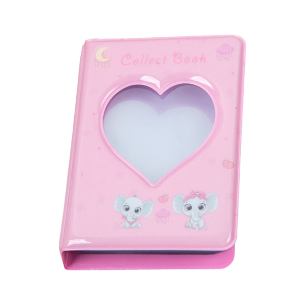 Hollow Heart Shape Mini Fotoalbum med I nsert fickor 3 tum 40 ark foton Rabbit Bear