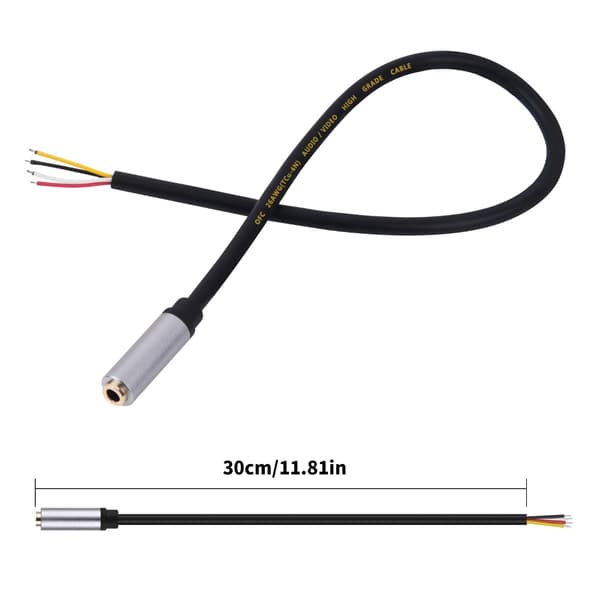 3,5 mm hunn lydplugg til blank ledningskabel TRRS-kabel erstatning