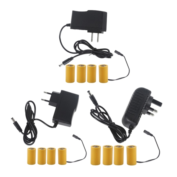 6V LR14 C Dummy-batteri C Storlek Batterieliminatorkabel Byt 4st 1,5V C-batterier för LED-ljus elektronisk leksak US