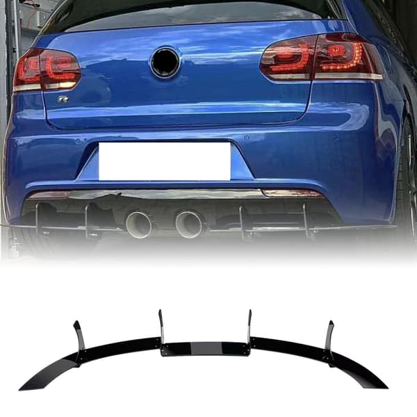 Bil Bakre Støtfanger Diffuser Spoiler Splitter Auto Trim for Golf MK5 2005-2009