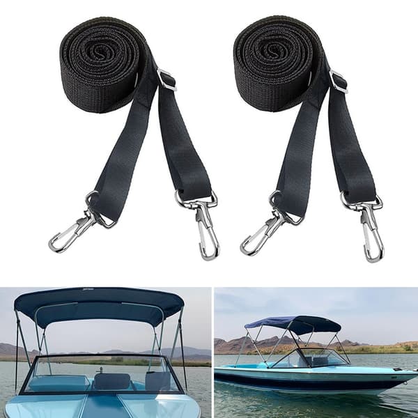 2 stk. webbingstropp rustfrie snapkroker Bimini topp maskinvare marine toppstropper