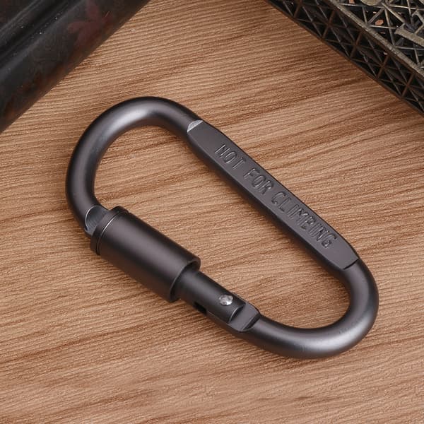 Aluminiumlegering D-ring Karbinhakar Clip D Shape Gate Small Keychain Karbinhake Clip Outdoor Camping Mini Lock Snap Hook Black