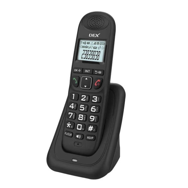 Trådlös telefon med multi uppringardisplay Handfri Bakgrundsbelyst telefon Handsfree för hemmakontor Desktop D1003 White American gauge