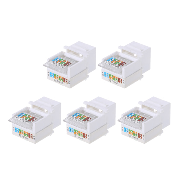 CAT5E RJ45 LAN Uttag Keystone Jack För Internet Nätverkskontakt Väggpanel 5 Stycken