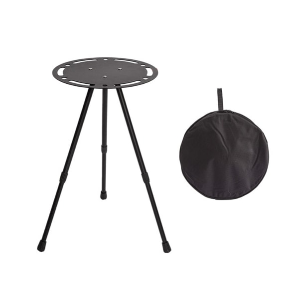 Bärbart Utomhus Sidobord Aluminiumlegering Fällbart Runt Bord Lätt Campingbord för Picknick Läger Kaffe Resor