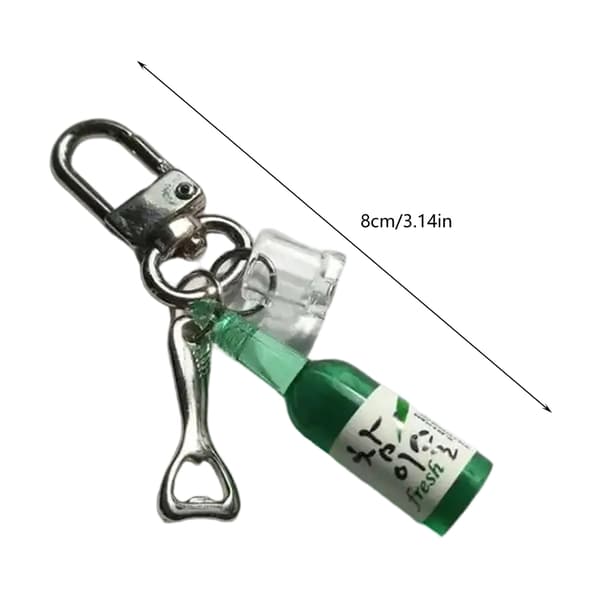 Muodikas asuste Soju-olutpullon avaimenperä puhelinketjuominaisuudella