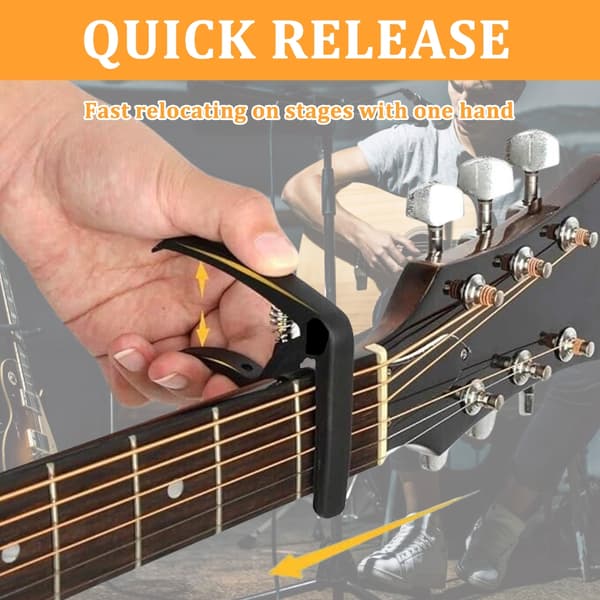 Justerbar rörlig gitarr-capo med silikonplatta, 6-strängad gitarr-skjutcapo