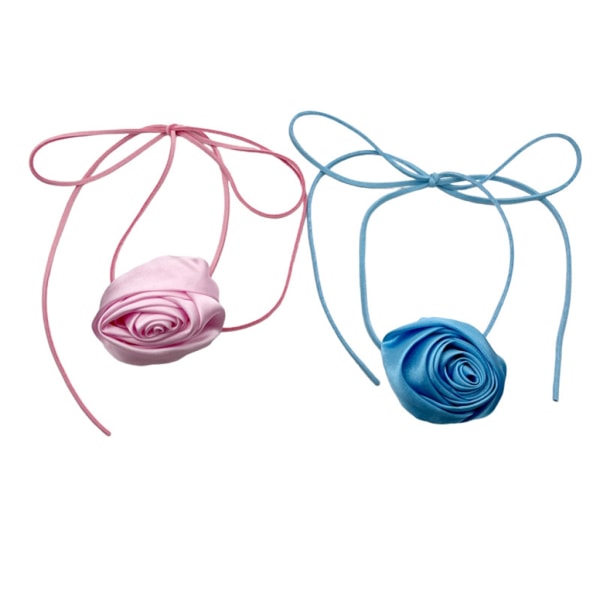 Stof Blomster Halskæder Kunstig Rose Blomst Choker Rose Blomster Halskæder Bryllupssmykker Gave til Kvinder Teenagere Piger