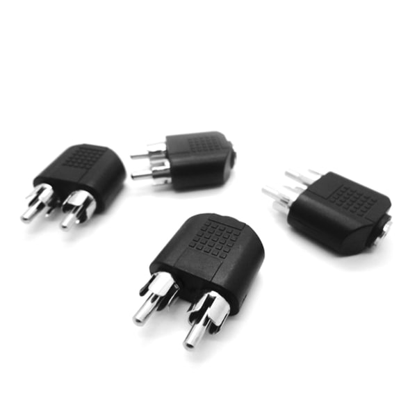 3,5 mm hona till dubbelt hanljud (RCA) adapter 1 hona till 2 hane 1/8 tum, hona aux-jack till 2RCA hane-omvandlare