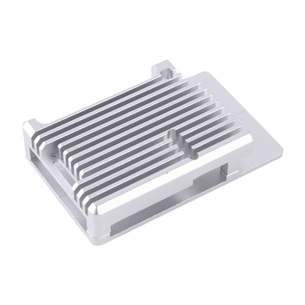 Skyddsskal Inkapsling Hus Case Shell Aluminiumlegering Kylning Kylflänshus för Raspberry Pi 4 Model B 4B Silver