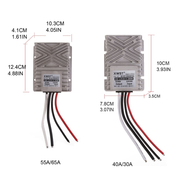 DC36V 48V till 24V Omvandlare Spänningsreducerare 30A/40A/55A/65A Vattentät Step Down Converter Transformering för lastbilar 55A