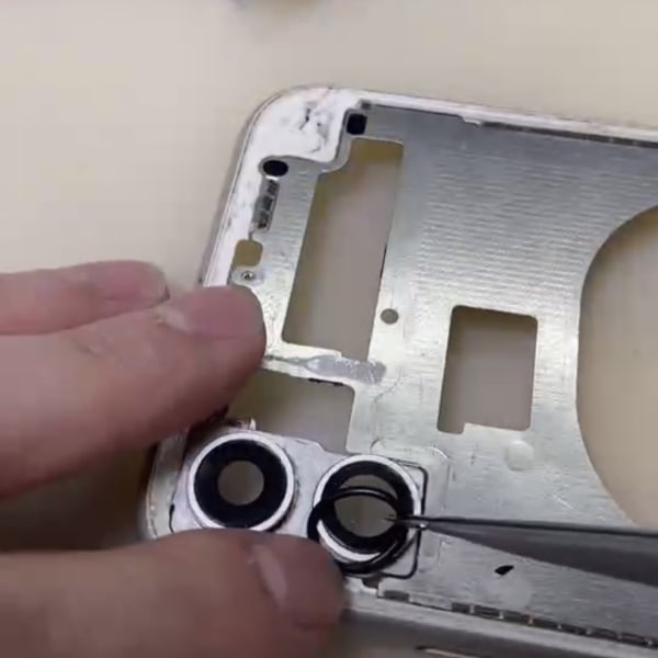 100 st gummiring nära dedikerad till stort hål bakre glasreparationsersättning för iPhone 11 Pro Max X/XS kamera antidamm