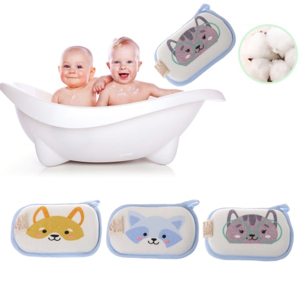Typ Slumpmässig leverans Nyfödd Baby Handduk Tillbehör Kroppssvamp för dusch Bomull Gnugga Kroppstvätt Hund/för katt Mönster