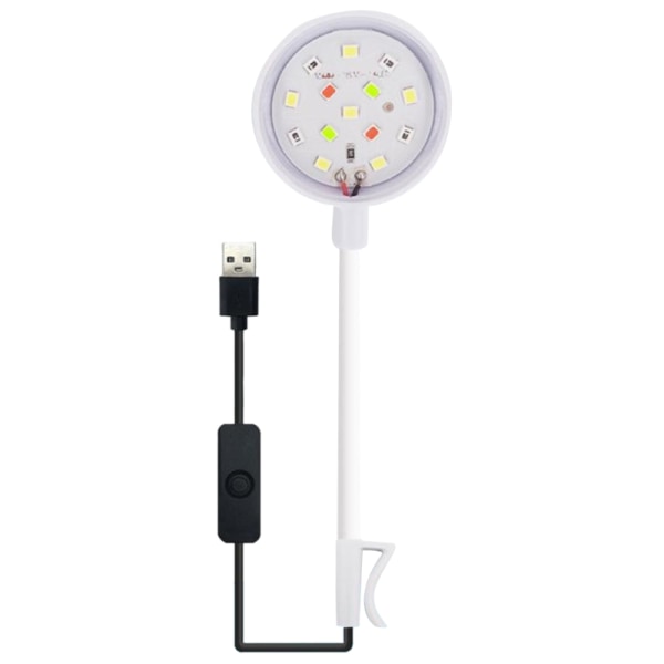 Liten Aquarium Fish Bowl LED-lampa med USB gränssnitt Clip on för växt sötvattensakvarium Vattengräs Fish Tank Lampor White