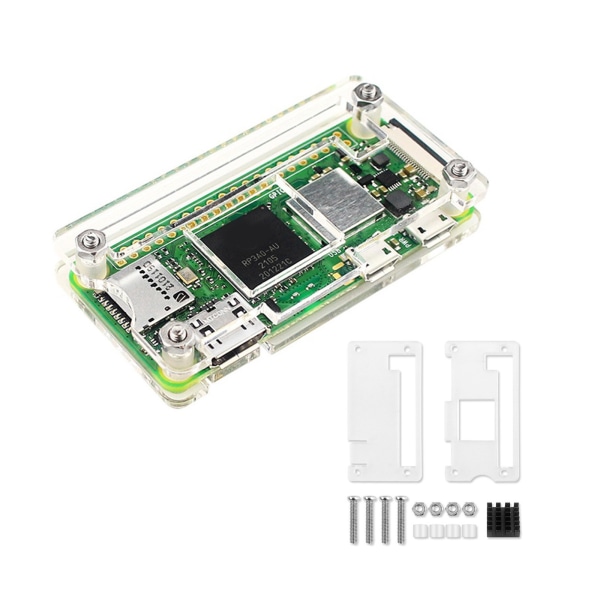 Transparent akryl för case för Raspberry Pi Zero 2W för case med kylfläkt Kylflänsar för Raspberry Pi Zero 2W