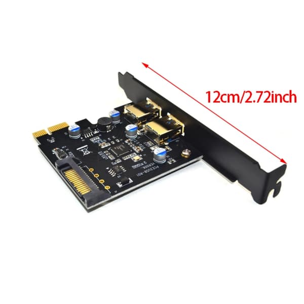 USB 3.0 PCIe Udvidelseskort 2 Port USB Dataoverførselsbeslag til PC Desktop