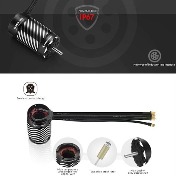 Vedenpitävä sähköinen nopeudensäädin 1/5 kauko-ohjattavaan malliin 70125 560KV Multicolor Combination model