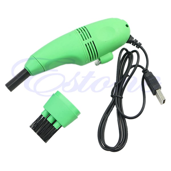 Bärbar mini handhållen USB tangentbord Dammsugare Dator dammblåsare Duster för bärbar dator Rengöringsverktyg för stationär dator Green