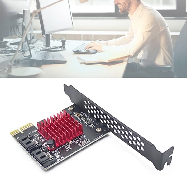 Full Speed PCIE 1X GEN3 til SATA3.0 Udvidelseskort 6Gbps til Stationær PC