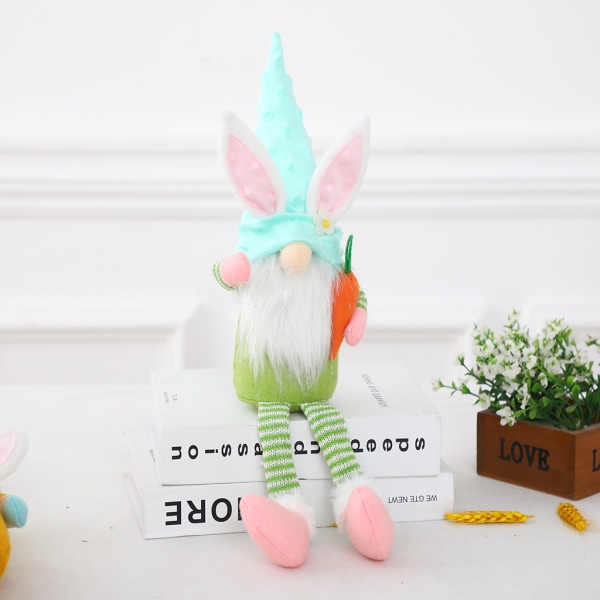 Påskhare Gnome Handgjorda kanin plyschleksaker för dockornamenter Barn Påsk Dec Yellow