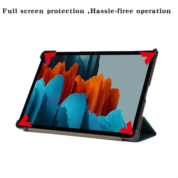 Tablett Trifold cover för Tab A7 S7 T870 T875 surfplatta med magnetisk trådlös laddning Flera visningsvinklar Red