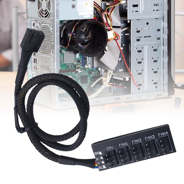 PWM-blæseradapter 5-vejs splitter til 4-pin computerbundkort blæsercontroller